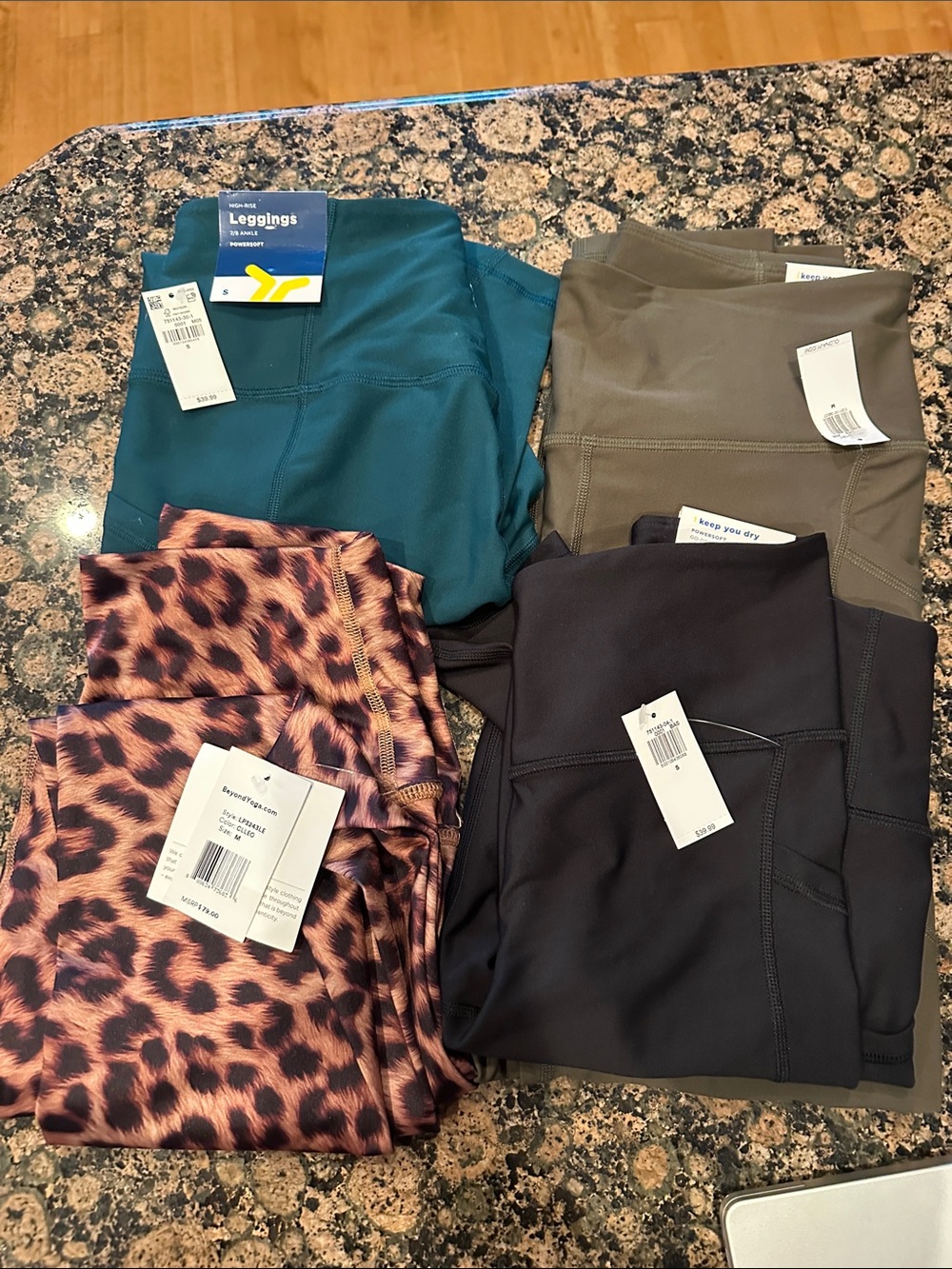 High-Rise Performance Leggings — Teal, Olive, Black & Leopard